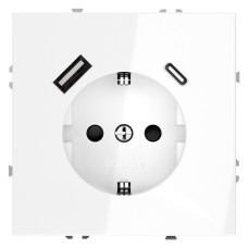 VLS040501 Розетка S70,с зарядкой USB A+C, 3.2А, USB type-C 5V, USB type-A 5V, Электр. с USB, двойная, цвет - белый глянцевый VLS040501 Розетка S70,с зарядкой USB A+C, 3.2А, USB type-C 5V, USB type-A 5V, Электр. с USB, двойная, цвет - белый глянцевый