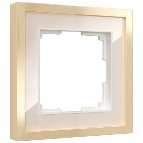 W0012851 Рамка на 1 пост Baguette (айвори/латунь) Werkel a060233