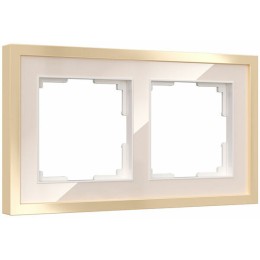 W0022851 Рамка на 2 поста Baguette (айвори/латунь) Werkel a060235
