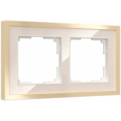 W0022851 Рамка на 2 поста Baguette (айвори/латунь) Werkel a060235