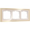 W0032851 Рамка на 3 поста Baguette (айвори/латунь) Werkel a060236