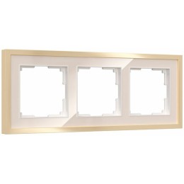 W0032851 Рамка на 3 поста Baguette (айвори/латунь) Werkel a060236