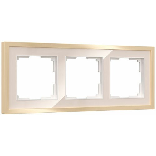 W0032851 Рамка на 3 поста Baguette (айвори/латунь) Werkel a060236