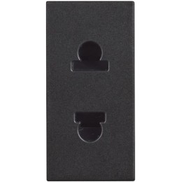 Розетка электрическая - европейского/американского стандарта 16А - 1 модуль. Цвет Чёрный. Bticino серия CLASSIA. RG4125
