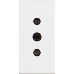 Розетка электрическая 2К+З 10А итальянский стандарт - 1 модуль. Цвет Белый. Bticino серия CLASSIA. RW4113