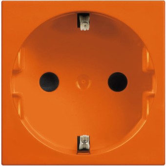 Розетка электрическая 2К+З 16А - 2 модуля. Цвет Оранжевый. Bticino серия CLASSIA. R4141A