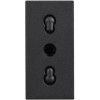 Розетка электрическая итальянского стандарта 2К+З 10/16А - 1 модуль. Цвет Чёрный. Bticino серия CLASSIA. RG4180
