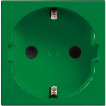 Розетка электрическая 2К+З 16А - 2 модуля. Цвет Зелёный. Bticino серия CLASSIA. R4141V