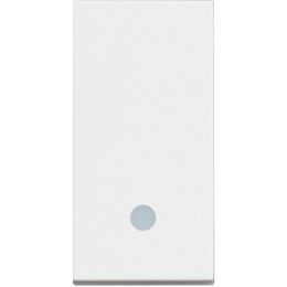 Выключатель кнопочный одноклавишный 10А с подсветкой - 1 модуль. Цвет Белый. Bticino серия CLASSIA. RW4005L