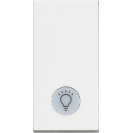 Выключатель одноклавишный 10А с подсветкой и символом "лампа" - 1 модуль. Цвет Белый. Bticino серия CLASSIA. RW4001LA