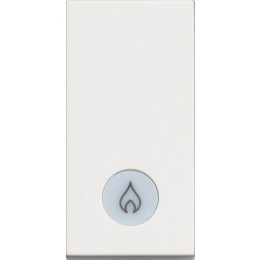 Выключатель одноклавишный 10А с подсветкой и символом "обогрев" - 1 модуль. Цвет Белый. Bticino серия CLASSIA. RW4001LP