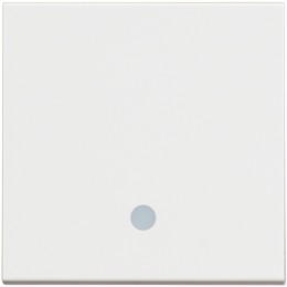 Выключатель кнопочный одноклавишный 10А с подсветкой - 2 модуля. Цвет Белый. Bticino серия CLASSIA. RW4005M2L