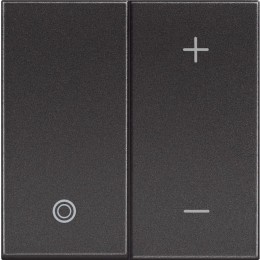 Светорегулятор/диммер кнопочный универсальный для LED-ламп 100/240В двухпроводный 3-400В (LED 3-75Вт) - 2 модуля. Цвет Чёрный. Bticino серия CLASSIA. RG4411