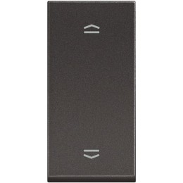 Выключатель/переключатель управления жалюзи/рольставни одноклавишный - 1 модуль. Цвет Чёрный. Bticino серия CLASSIA. RG4027N