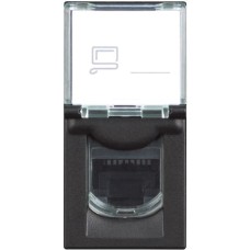 Розетка компьютерная RJ45 cat5e UTP - 1 модуль. Цвет Чёрный. Bticino серия CLASSIA. RG4279C5E Розетка компьютерная RJ45 cat5e UTP - 1 модуль. Цвет Чёрный. Bticino серия CLASSIA. RG4279C5E