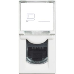 Розетка компьютерная RJ45 cat5e UTPE - 1 модуль. Цвет Белый. Bticino серия CLASSIA. RW4279C5E