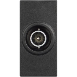 Розетка телевизионная TV "звезда" - 1 модуль. Цвет Чёрный. Bticino серия CLASSIA. RG4202D