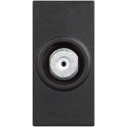 Розетка телевизионная TV "звезда" разъем F - 1 модуль. Цвет Чёрный. Bticino серия CLASSIA. RG4202F