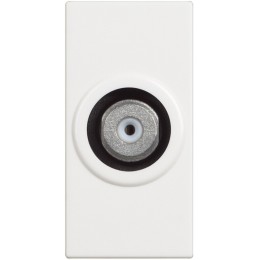 Розетка телевизионная TV "звезда" разъем F - 1 модуль. Цвет Белый. Bticino серия CLASSIA. RW4202F