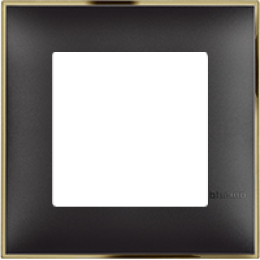 Рамка на 1 пост немецкий/итальянский стандарт - 2 модуля. Цвет Чёрный/золото. Bticino серия CLASSIA. R4802BD