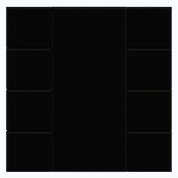 Выключатель iSwitch+ 8-кнопочный, встроенные датчики температуры, влажности, освещенности, LED индикация, 2 унив. входа, с BCU, материал плексигласс, цвет черный