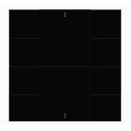 Выключатель iSwitch+ 10-кнопочный, встроенные датчики температуры, влажности, освещенности, LED индикация, 2 унив. входа, с BCU, материал плексигласс, цвет черный