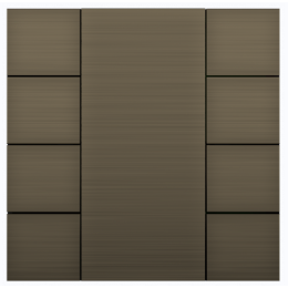 Выключатель iSwitch+ 8-кнопочный, встроенные датчики температуры, влажности, освещенности, LED индикация, 2 унив. входа, с BCU, материал анодированный алюминий, шлифованный, цвет бронза