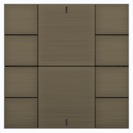 Выключатель iSwitch+ 10-кнопочный, встроенные датчики температуры, влажности, освещенности, LED индикация, 2 унив. входа, с BCU, материал анодированный алюминий, шлифованный, цвет бронза