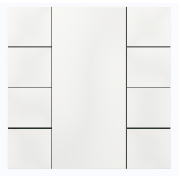 Выключатель iSwitch+ 8-кнопочный, встроенные датчики температуры, влажности, освещенности, LED индикация, 2 унив. входа, с BCU, материал пластик, цвет белый глянцевый