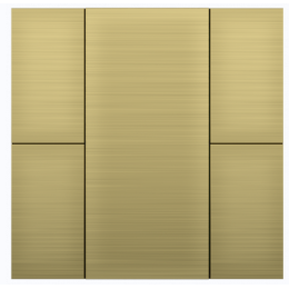 Выключатель iSwitch+ 4-кнопочный, встроенные датчики температуры, влажности, освещенности, LED индикация, 2 унив. входа, с BCU, материал анодированный алюминий, шлифованный, цвет золото