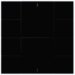 Выключатель iSwitch+ 10-кнопочный, встроенные датчики температуры, влажности, освещенности, LED индикация, 2 унив. входа, с BCU, материал пластик, цвет угольно-черный глянцевый