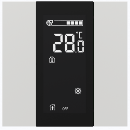 Выключатель / комнатный контроллер с ЖК-дисплеем iSwitch+ 2-кнопочный, встроенные датчики температуры, влажности, освещенности, LED индикация, 2 унив. входа, с BCU, материал пластик, цвет белый матовый