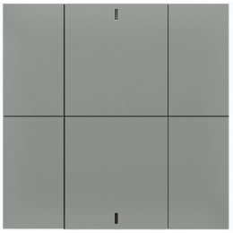 Выключатель iSwitch+ 6-кнопочный, встроенные датчики температуры, влажности, освещенности, LED индикация, 2 унив. входа, с BCU, материал пластик, цвет серый металлик