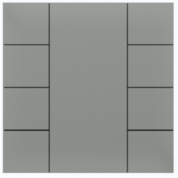 Выключатель iSwitch+ 8-кнопочный, встроенные датчики температуры, влажности, освещенности, LED индикация, 2 унив. входа, с BCU, материал пластик, цвет серый металлик