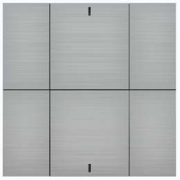 Выключатель iSwitch+ 6-кнопочный, встроенные датчики температуры, влажности, освещенности, LED индикация, 2 унив. входа, с BCU, материал алюминий, натуральный шлифованный