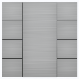 Выключатель iSwitch+ 8-кнопочный, встроенные датчики температуры, влажности, освещенности, LED индикация, 2 унив. входа, с BCU, материал алюминий, натуральный шлифованный