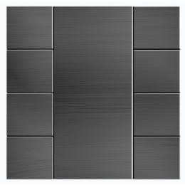 Выключатель iSwitch+ 8-кнопочный, встроенные датчики температуры, влажности, освещенности, LED индикация, 2 унив. входа, с BCU, материал нержавающая сталь полированная