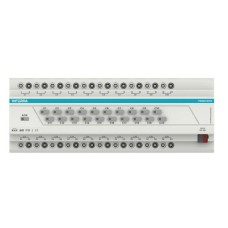 Многофункциональный релейный модуль KNX, 20-канальный, 20DO 16А/230В~, управление жалюзи и 2-трубными фанкойлами, логические функции, ручное управление, LED индикация, на DIN рейку, 15ТЕ Многофункциональный релейный модуль KNX, 20-канальный, 20DO 16А/230В~, управление жалюзи и 2-трубными фанкойлами, логические функции, ручное управление, LED индикация, на DIN рейку, 15ТЕ