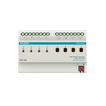 Регулятор 4-канальный – комм. 10А + потенциометр 0/1-10V DC, ручное управление, на DIN рейку, 8TE