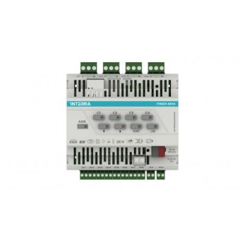 Универсальный диммер KNX, 4-канальный, 250/200 Вт на канал, 8 цифровых и 2 аналоговых входа, защита от перегрева и короткого замыкания, ручное управление, на DIN рейку