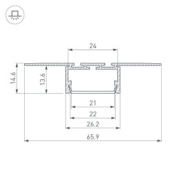 Алюминиевый профиль Arlight PLS-Lock-H15-T-Hide-2000 033688