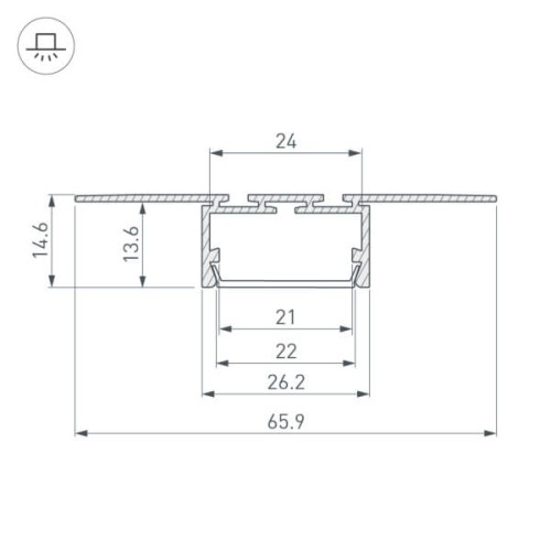Алюминиевый профиль Arlight PLS-Lock-H15-T-Hide-2000 033688