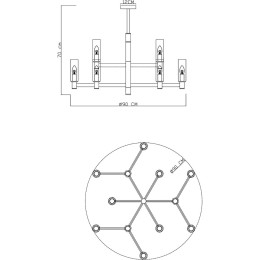 Люстра на штанге Divinare Barolo 2654/17 LM-12