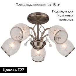Потолочная люстра Eurosvet 30026/5 античная бронза