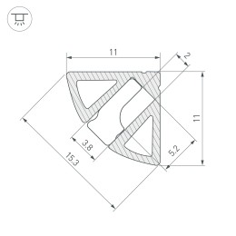 Алюминиевый профиль Arlight SL-KANT-H11-2000 ANOD OLIVE GREY 038197