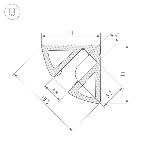 Алюминиевый профиль Arlight SL-KANT-H11-2000 ANOD OLIVE GREY 038197