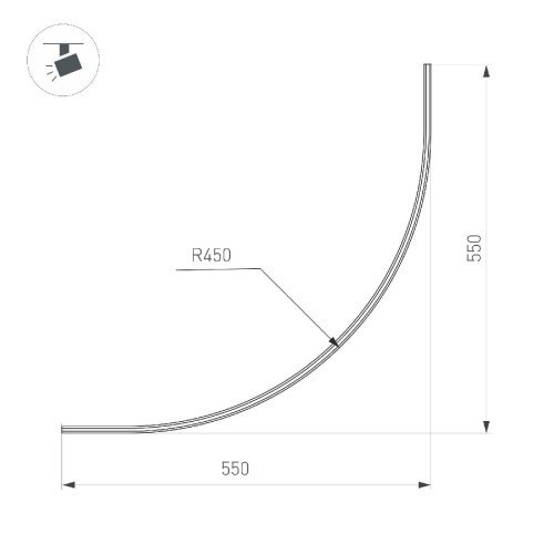 Шинопровод Arlight MAG-MICROCOSM-TRACK-1115-ARC-R900 (BK) (Arlight, IP20) 043248