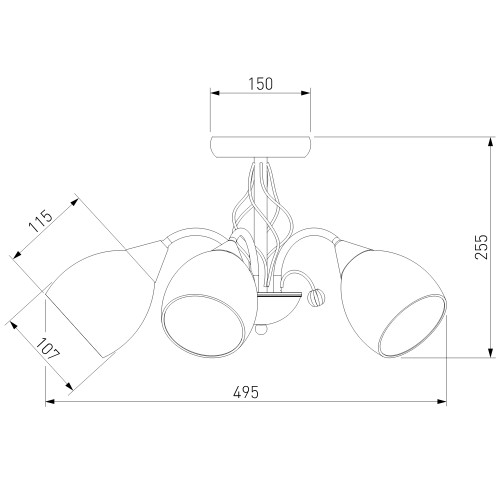 Потолочная люстра Eurosvet 30026/5 античная бронза