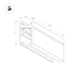 Шинопровод Arlight MAG-MICROCOSM-TRACK-1115-2000 (BK) 043050