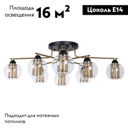 Потолочная люстра Arte Lamp Manchester A7045PL-8BK